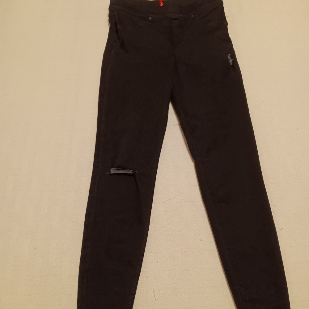Spanx Vintage Black Distressed Ankle Jean Leggings Size S - Picture 10 of 11